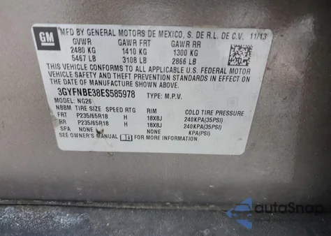 2014 Cadillac Srx Luxury Collection из США, поврежденный, VIN 3GYFNBE38ES585978